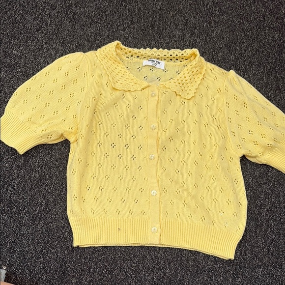 Double Zero Yellow Knit Cardigan - Picture 1 of 2